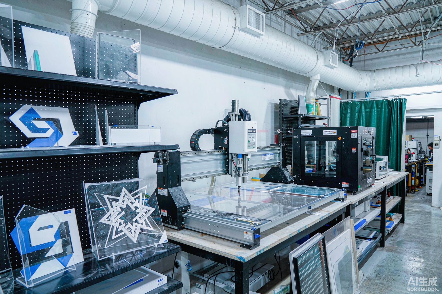 Acrylic sheet CNC processing workshop