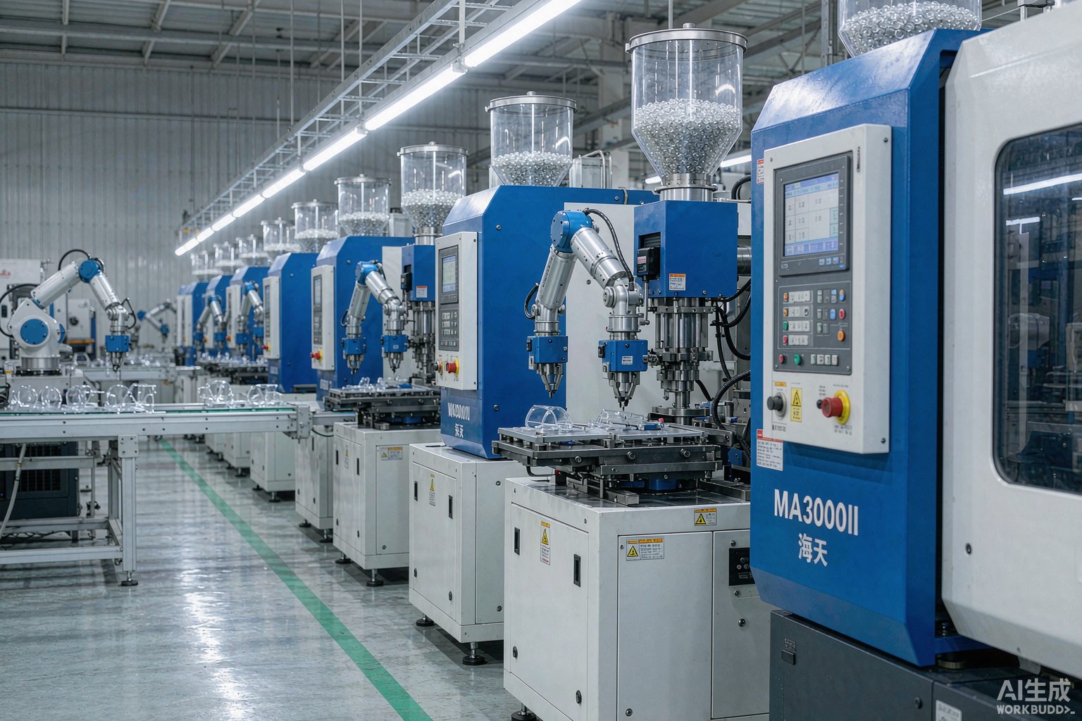 Injection molding machines producing eyewear frames